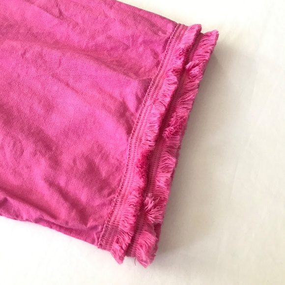 CHICO’S Pink Blouse Top Linen Blend 3/4 Sleeves Fray Trim Women’s Size XL Size 3 - Picture 8 of 16